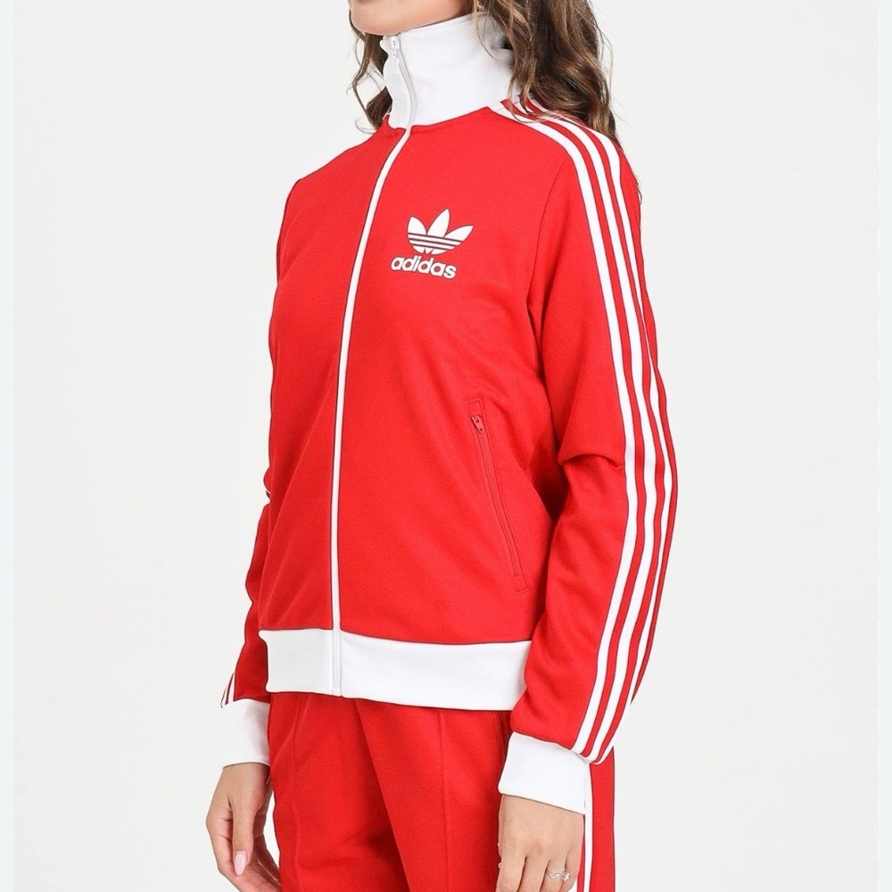 Adidas Red and White Track Jacket
